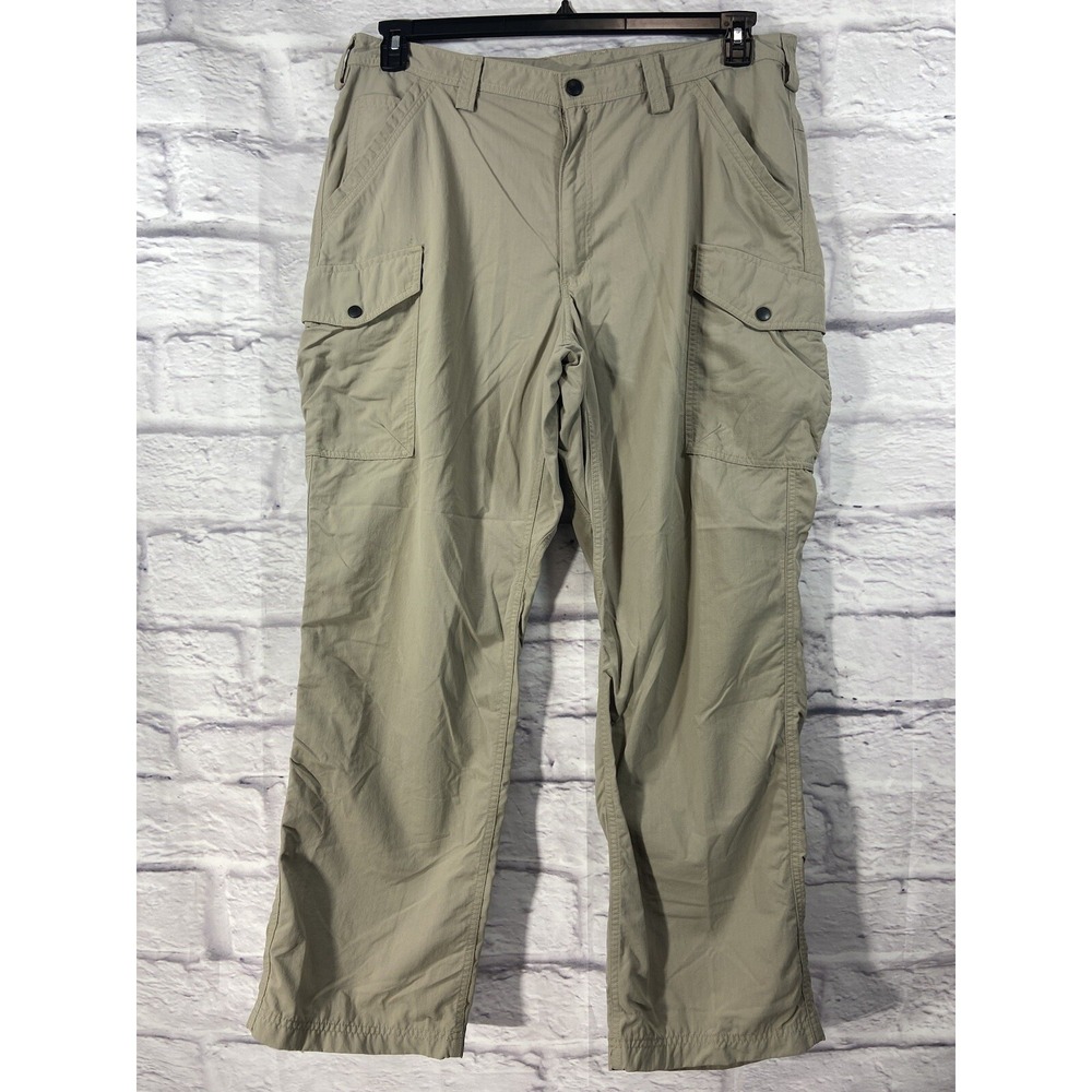 Duluth Trading Armachillo Cooling Cargo Pants Nylon Mens 40x32 Khaki Ripstop